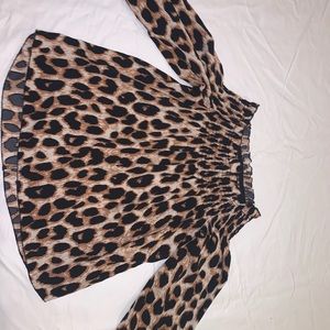 cheetah strapless top